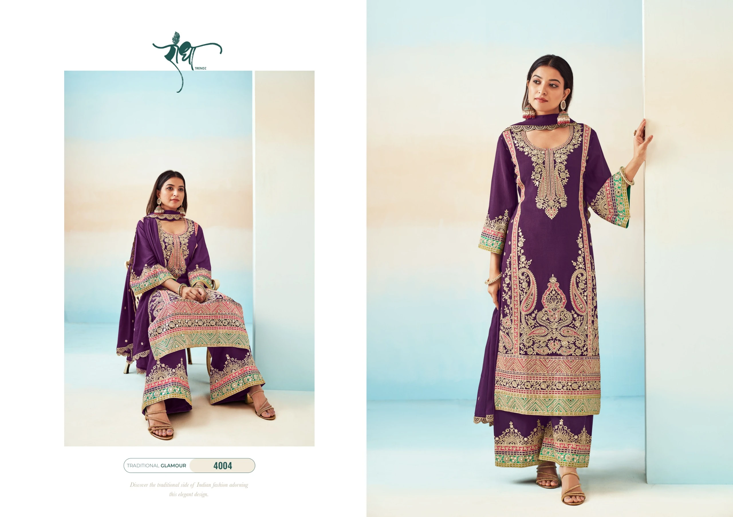 Radha Trendz Rashmi Vol 2 Heavy Chinon Wholesale Readymade Salwar Suit Catalog — Wholesale Readymade Suit, MPA wholesale from Surat - Gallery Image 2